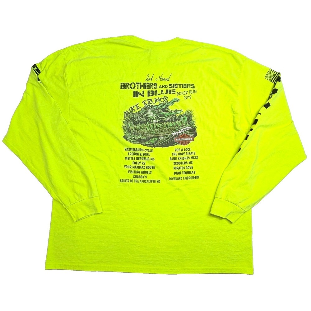 Blue Knights Harley Davidson‎ Gator Poker Run 2015 L/S Shirt 2XL Police Brothers